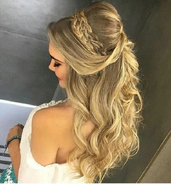 Прическа на длинные светлые Pretty Half up half down hairstyles - partial updo wedding hairstyle Down hairst