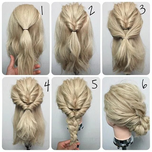 Прическа на длинные волосы быстро женщине Cool Quick Updos For Long Thick Hair Simple wedding hairstyles, Up dos for mediu