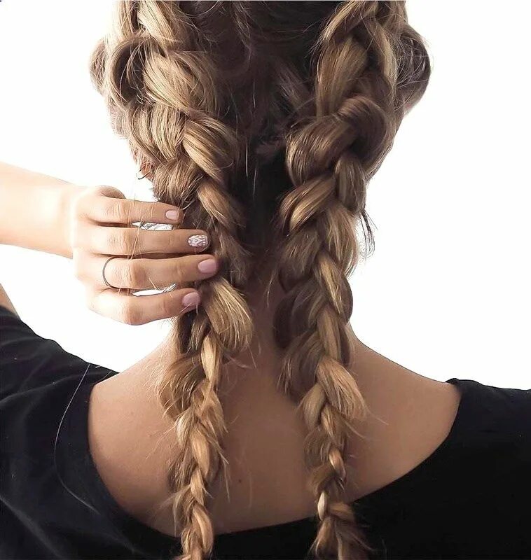 Прическа на длинные волосы две косички hair braid Hair inspiration, Her hair, Boring hair