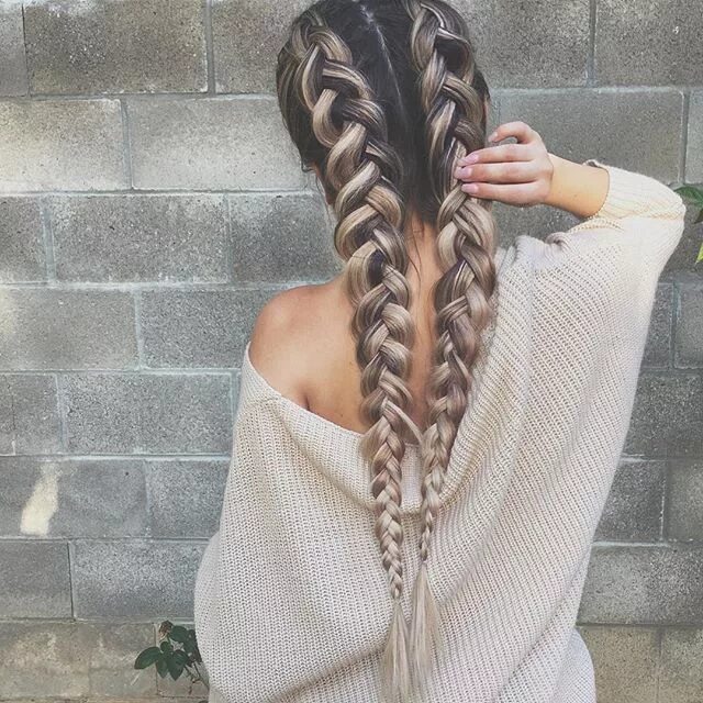 Прическа на длинные волосы две косички Pinterest// Adrianna Gilbert... - Haircuts Braids for long hair, Cool hairstyles