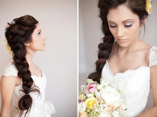 Прическа на длинные волосы на роспись Side plait Wedding hair trends, Bridal hairdo, Wedding hairstyles