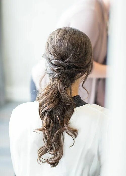 Прическа на длинные волосы низкий хвост 55 Stunning Bridal Hairstyle Ideas for Every Type of Wedding Bridesmaid ponytail