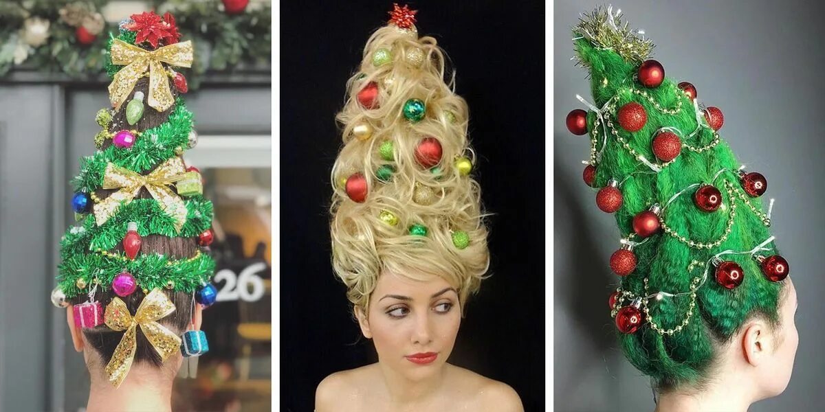 Прическа на длинные волосы новый год Christmas Tree Hair Will Broadcast Your Love for the Holiday Season Christmas tr