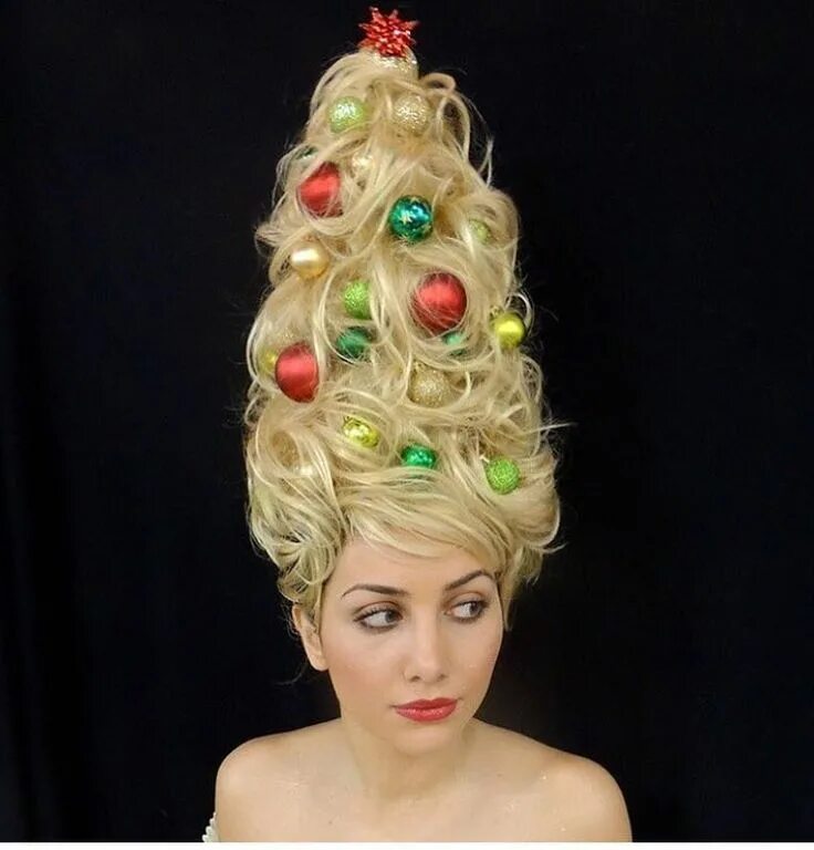 Прическа на длинные волосы новый год Christmas tree hair, christmas tree, hair, hairstyles Holiday hairstyles, Christ