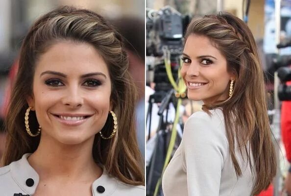 Прическа на длинные волосы уши закрыть Maria Menounos' Face-Framing French Braid Long hair styles, Hairstyle, Hair beau