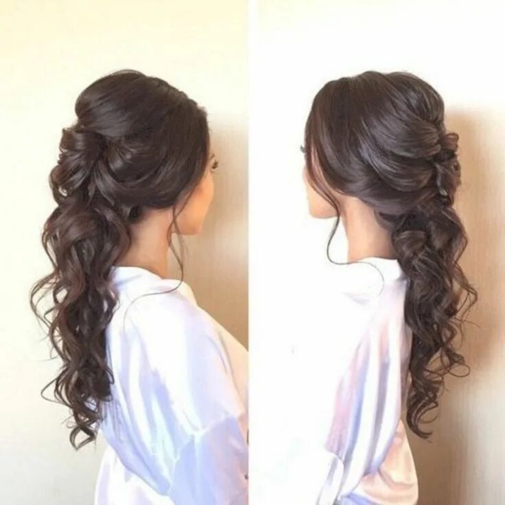 Прическа на длинные волосы вид спереди 15 Schöne und entzückende Half Up Half Down Hochzeitsfrisuren Ideen - Wedding Ha