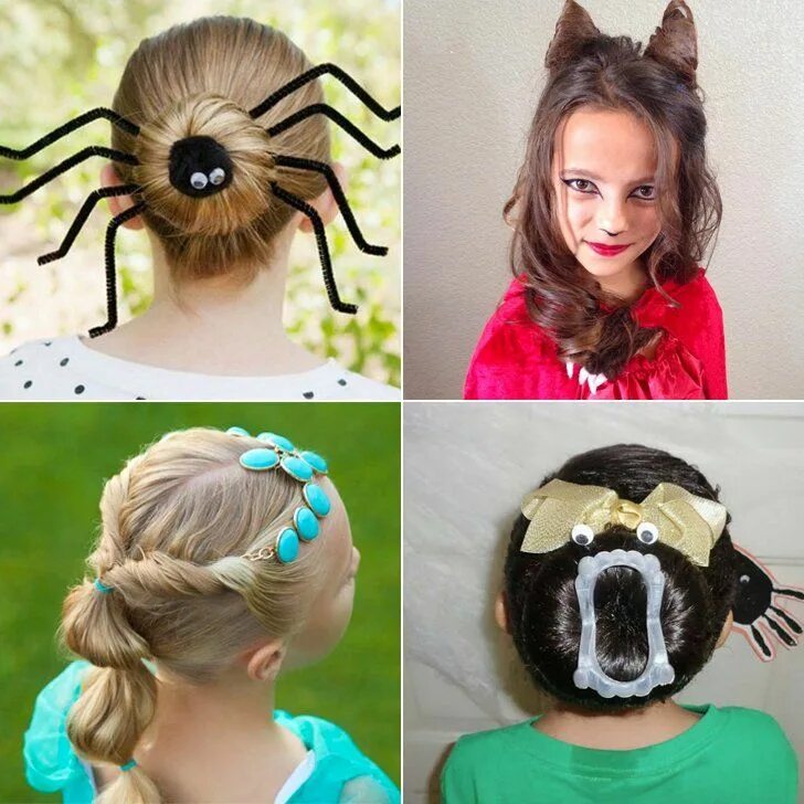 Прическа на хэллоуин для девочки Spirited Halloween Hair Ideas to Complete Your Child's Costume Halloween hair, V