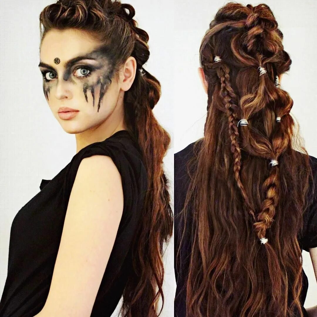 Прическа на хэллоуин на длинные волосы Commander Lexa from @cw_the100 look! had lots of fun recreating this hair and ma