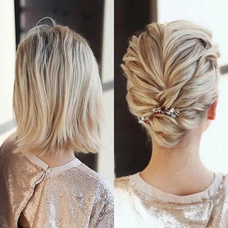 Прическа на каре пучок Pin by Mary Alice Hair on up and down wedding "do's" Short wedding hair, Hair st