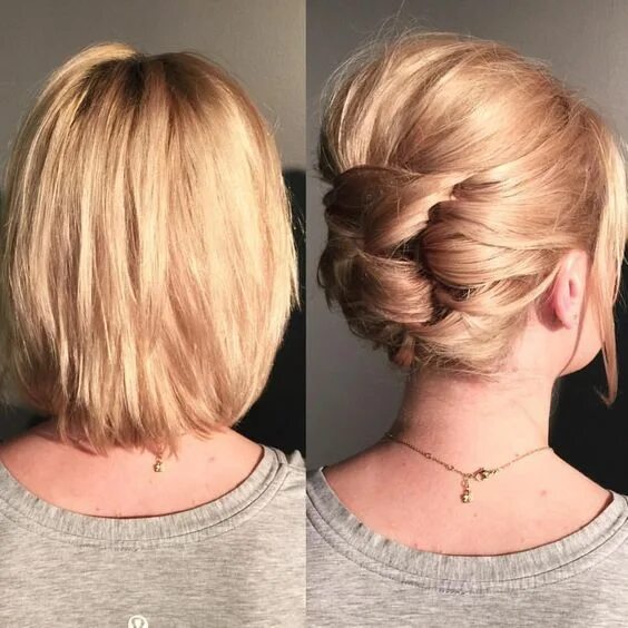 Прическа на каре пучок Stylish Short Hair Updos and Haircuts