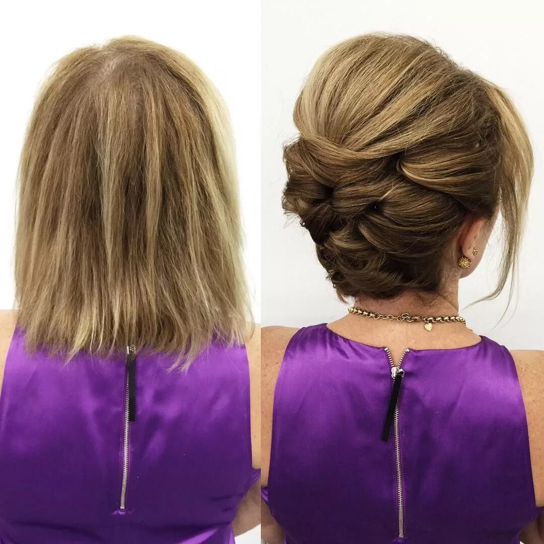 Прическа на каре с резинками See this Instagram photo by @kellgrace * 172 likes Short hair updo, Short hair t