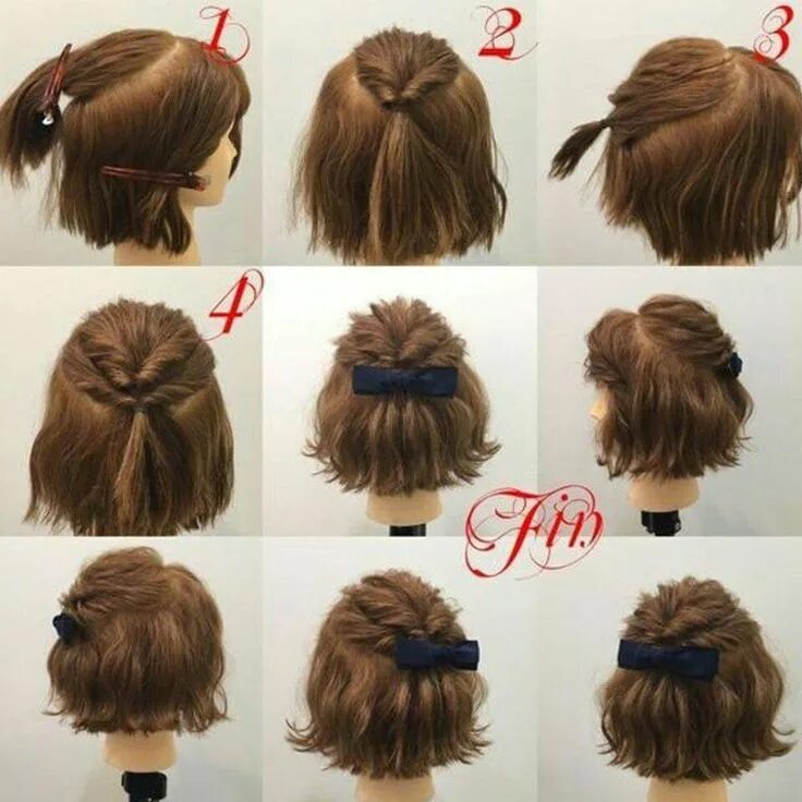 Прическа на каре волосы быстро Pin by Linh Đào on Short hair Short hair updo, Short hair styles, Hair arrange