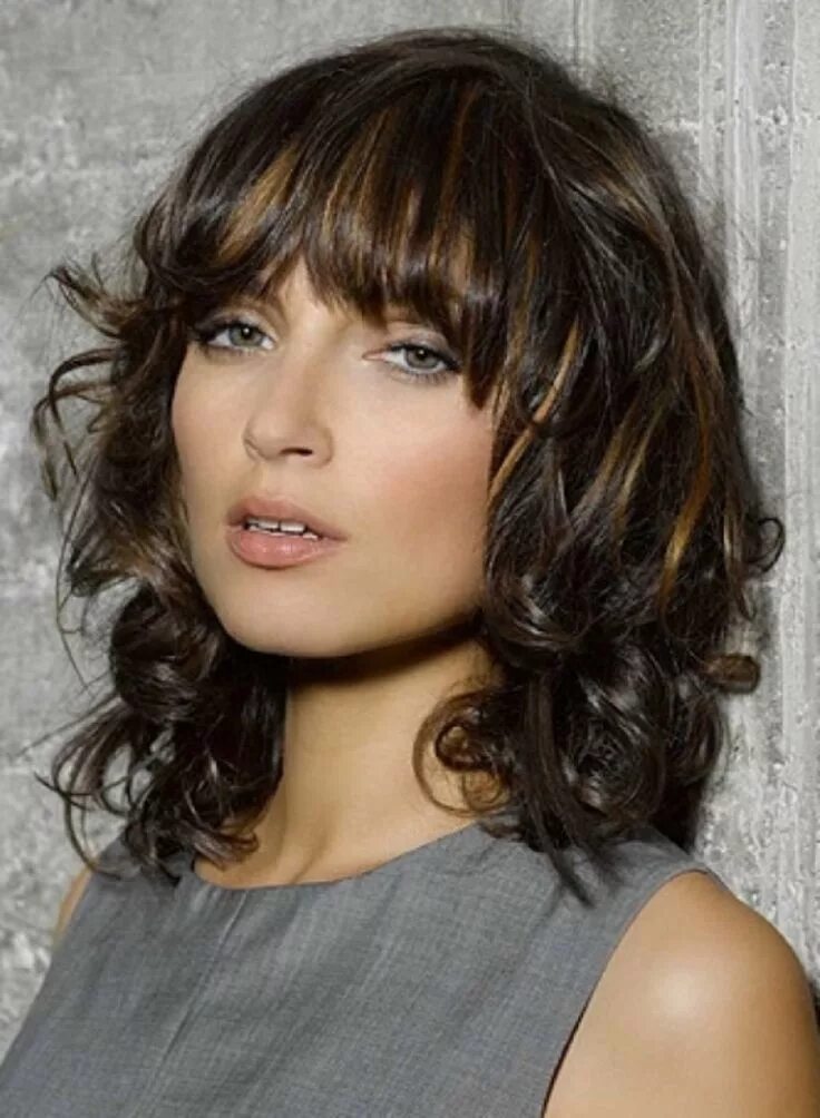 Прическа на каскад средней длины с челкой medium length wavy hairstyles with bangs : Medium Length Hair Styles Shoulder ha