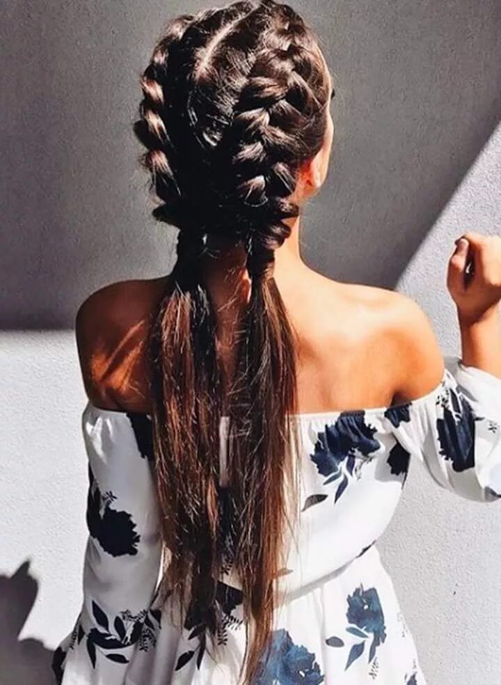 Прическа на концерт на длинные волосы Pin en Hair Peinados con trenzas cocidas, Peinados con trenzas boxeadora, Peinad