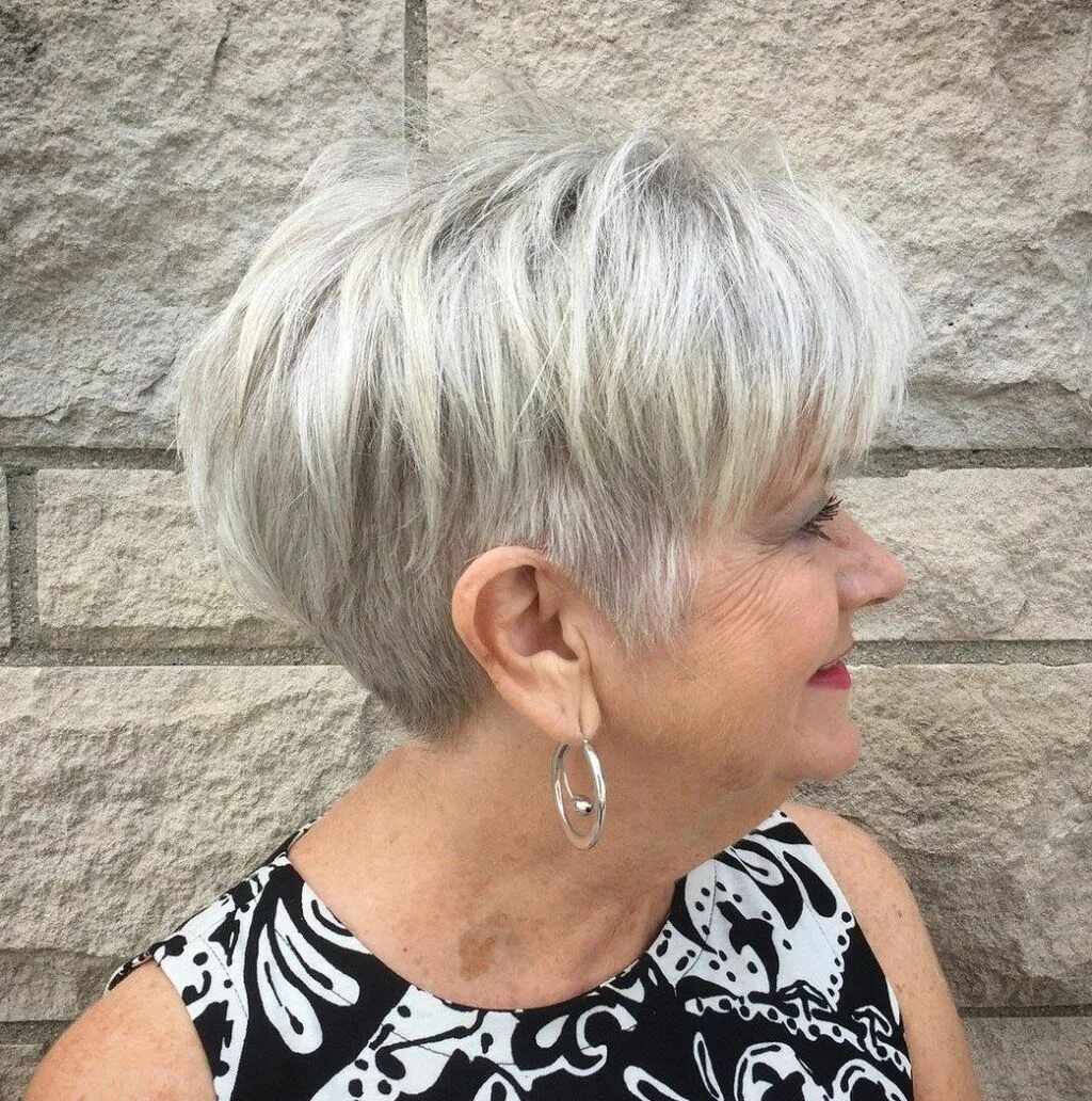 Прическа на короткие волосы 60 лет 44 Pretty Grey Hairstyle Ideas For Women Short hair over 60, Chic short haircuts