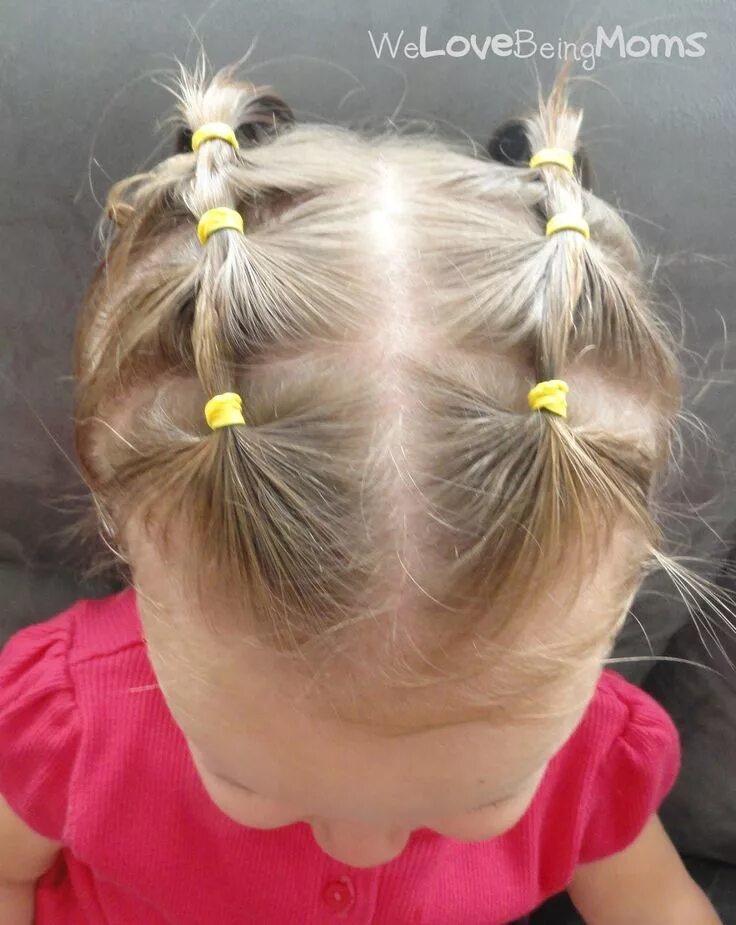 Прическа на короткие волосы маленькими резиночками We Love Being Moms!: Toddler Hairstyles Toddler hairstyles girl, Easy toddler ha