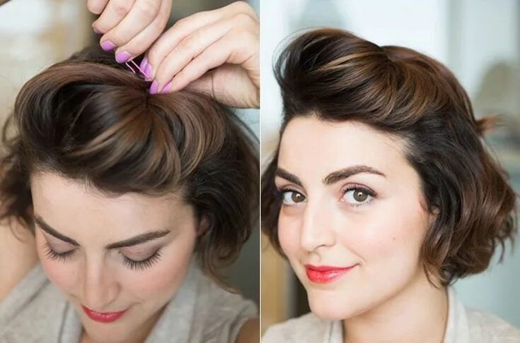 Прическа на короткие волосы в домашних условиях wedding hairstyles for short hair Short hair dos, Short hairdos, Thick hair styl