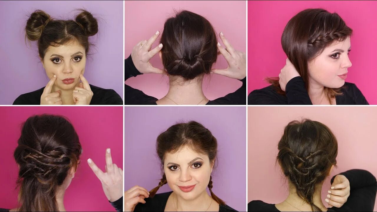 Прическа на короткие волосы за 5 минут 6 acconciature FACILI per capelli CORTI - YouTube