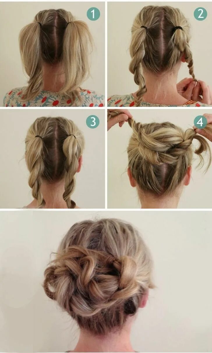 Прическа на короткие волосы за 5 минут 14 Hairstyles That Can Be Done in 3 Minutes Hair tutorials easy, Diy hairstyles 