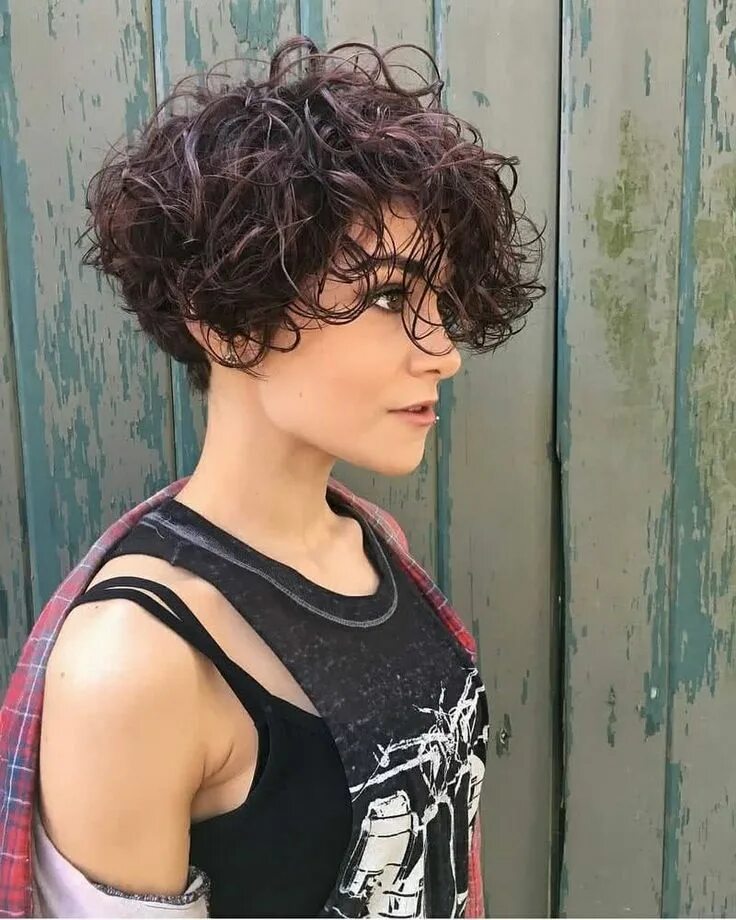 Прическа на короткие вьющиеся Pin on pelos Curly pixie haircuts, Curly pixie hairstyles, Short curly haircuts