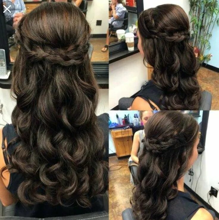 Прическа на корпоратив на длинные волосы Pin by Jenny Bonilla on Tati's 15 Hair styles, Half up half down hair prom, Down