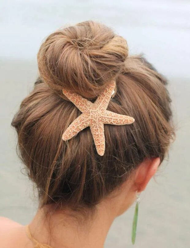 Прическа на море на средние волосы Nos idées de coiffures pour aller à la plage Starfish hair clip, Mermaid accesso