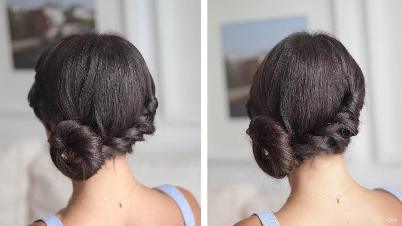 Прическа на ножке Easy Twisted Side Bun - YouTube