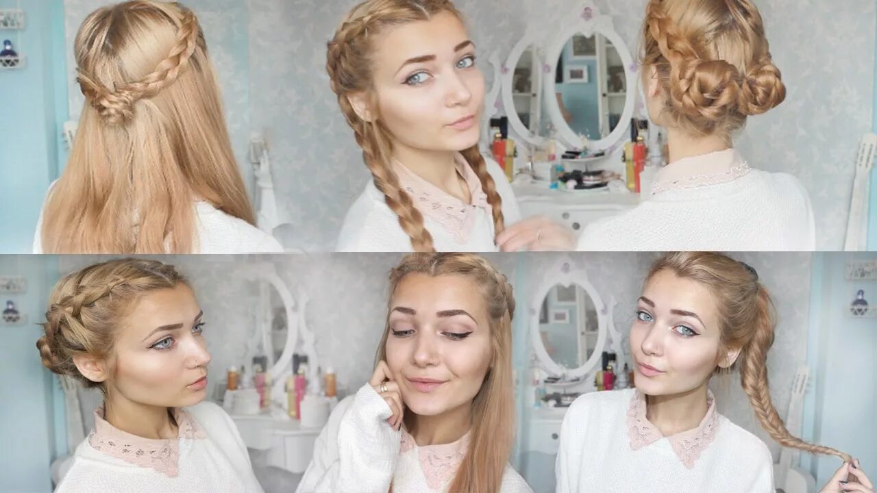 Прическа на прогулку 2024 4 Cute Braid Back To School Hairstyles - YouTube