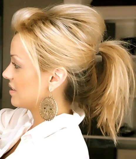 Прическа на работу хвост красивый Trendy Ponytail Hairstyles for Medium Length Hair