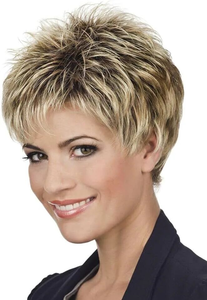 Прическа на редкие короткие волосы женщине Amazon.com: Blonde Pixie Cut Wig