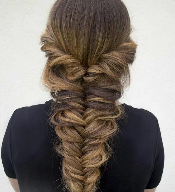 Прическа на резинках на длинные Pin by Крис Остин on Прически Long hair styles, Fishtail braid hairstyles, Hair 