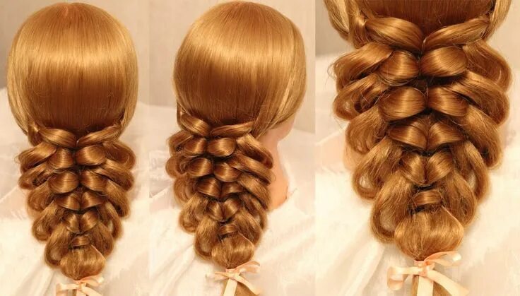 Прическа на резинках на длинные Коса с помощью резинок - 2 Prom hairstyles for long hair, Hair designs, Beautifu