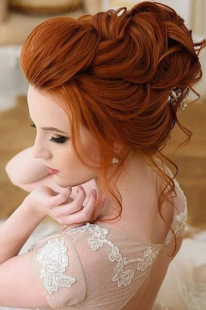 Прическа на рыжие волосы средней 30 Chic Looks With Elegant Wedding Hairstyles Elegant wedding hair, Unique weddi