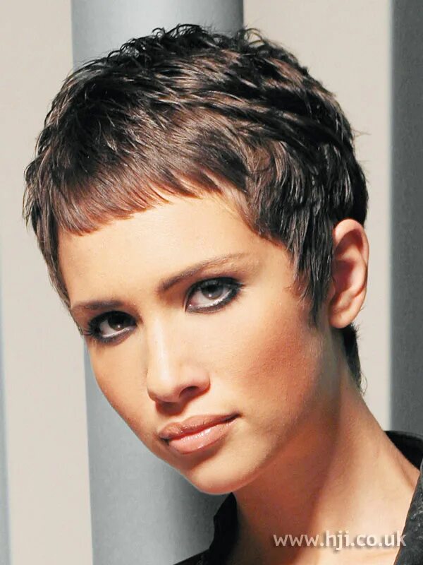 Прическа на совсем короткие волосы 2007 brunette cropped hairstyle