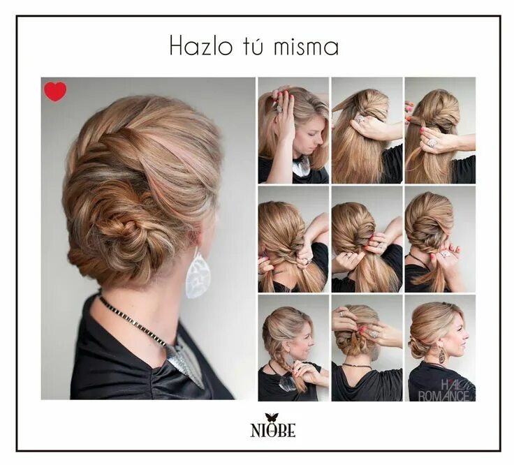 Прическа на средние быстро и красиво Knot Bun. Peinado. Cool hairstyles, Hair styles, French braid hairstyles