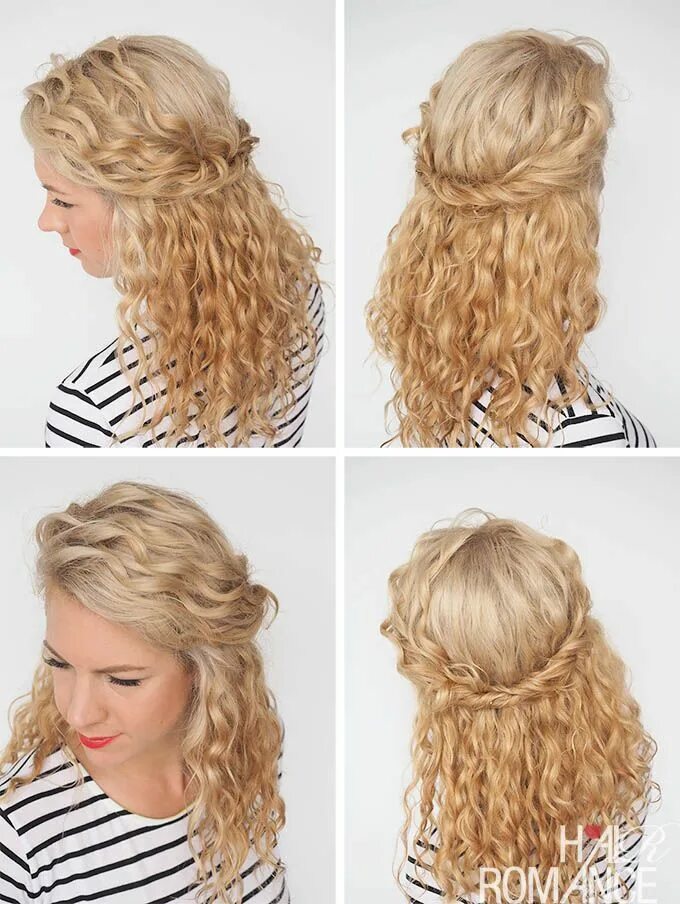 Прическа на средние кудрявые волосы простые Pin by Anny on Prom Easy Hairstyles Curly hair styles naturally, Hair romance, C