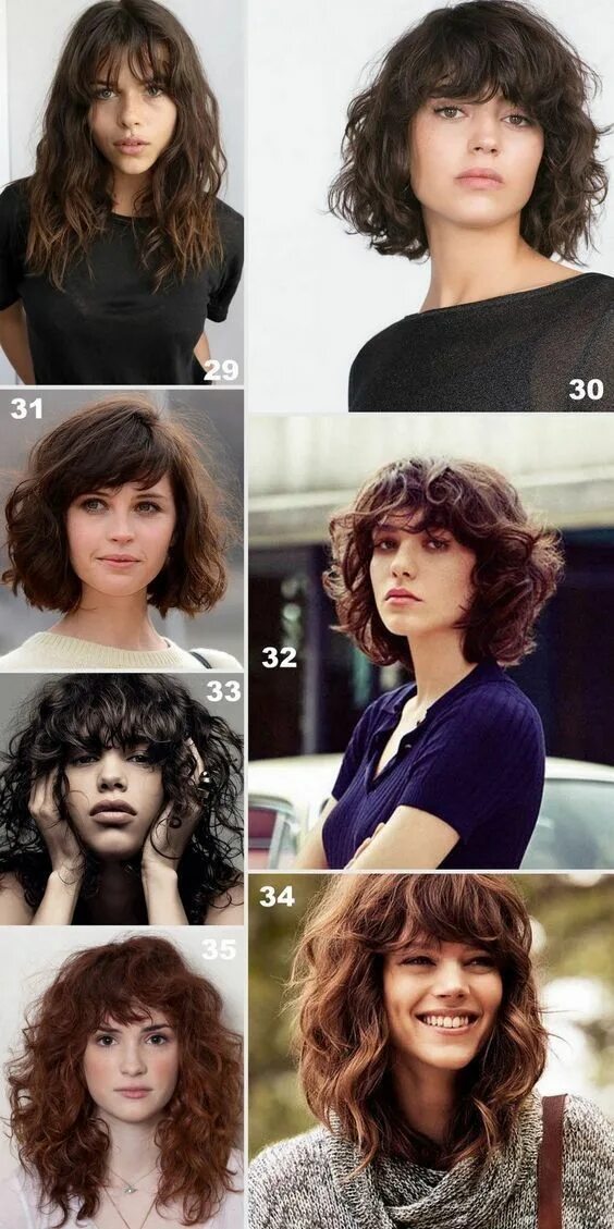 Прическа на средние пушистые волосы Pin on Appearance Curly hair photos, Thick hair styles, Hairstyles with bangs