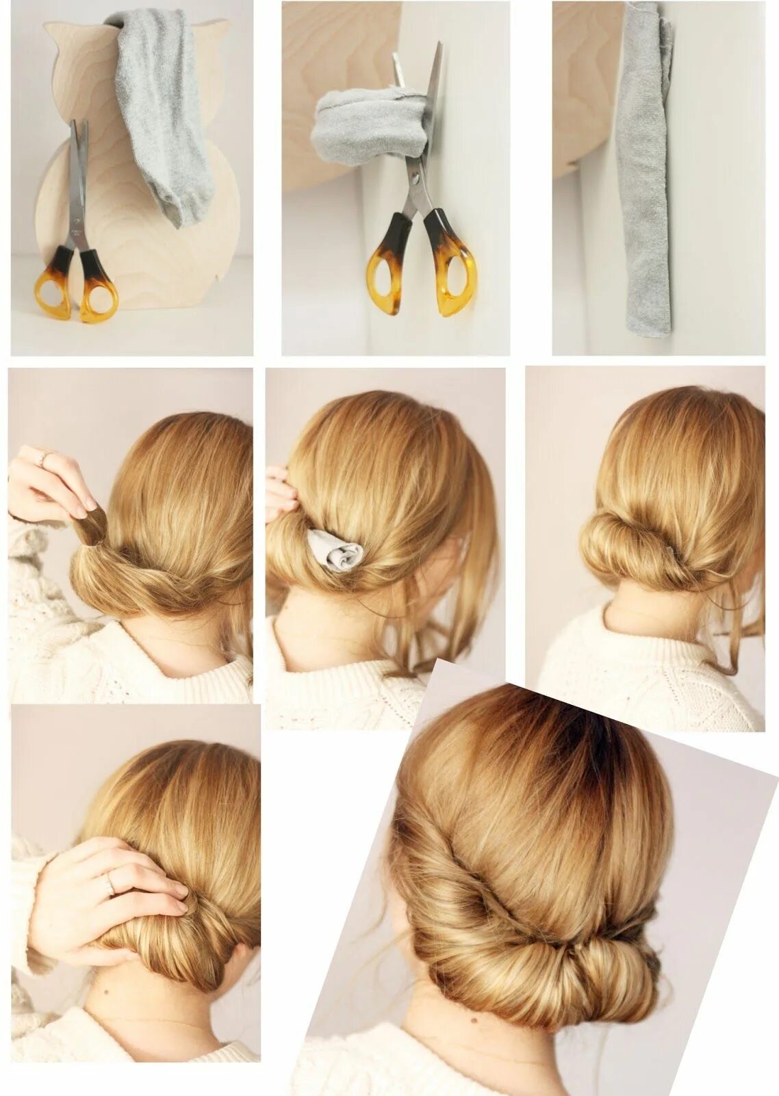 Прическа на средние руками в домашних another way for sock in hair Instructions/Inspirations Hair, Hair beauty:cat, Be