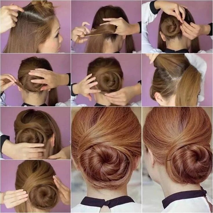 Прическа на средние руками видео Pin by fola claudia on coafuri Bun hairstyles, Hair twist bun, Long hair styles