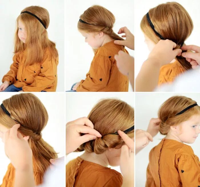 Прическа на средние волосы быстро ребенку three more tiny dos Small Fry Headband hairstyles, Flower girl hairstyles, Hair 