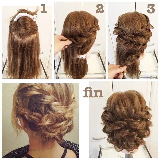 Прическа на средние волосы дома своими руками Pinterest hair, Hair styles, Up hairstyles