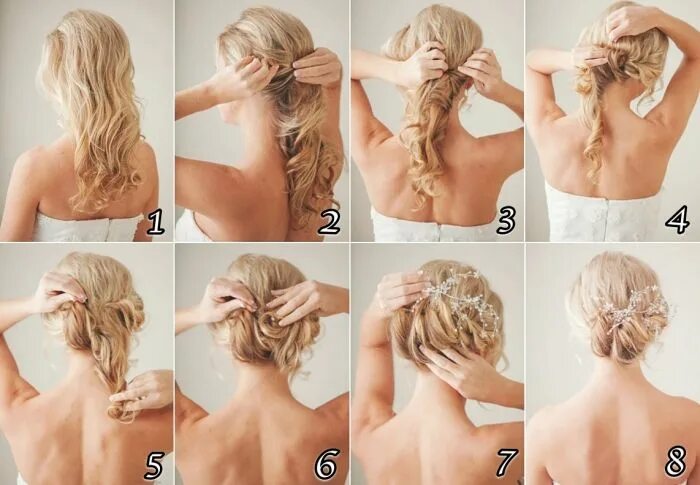 Прическа на средние волосы дома своими руками Plus de 100 idées de coiffure de mariage pour cheveux longs super tendance en 20