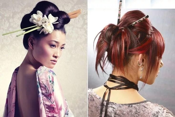 Прическа на средние волосы китайская Pin on Fêtes et saisons Japanese hairstyle, Hair bun tutorial, Short hair styles