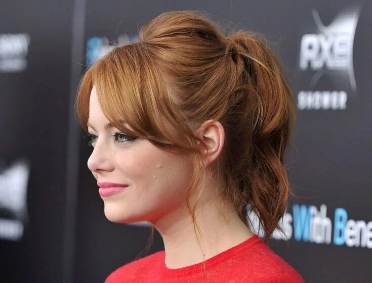 Прическа на средние волосы шторки PENTEADOS PARA CABELO CURTOS 2019 → FOTOS e Passo a Passo Emma stone hair, Hair 