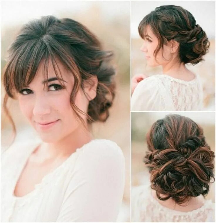 Прическа на средние волосы шторки Loading... Wavy wedding hair, Hairstyles with bangs, Wedding hairstyles updo