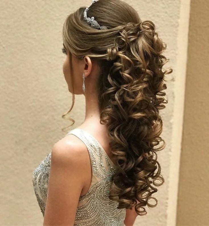 Прическа на средние волосы выпускной 11 Pin on Peinados, Maquillaje y Uñas de novia Hair styles, Quince hairstyles, Wedd