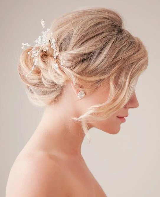 Прическа на средние жидкие Bridal Updo Hairstyle Tutorial: Wedding Hairstyles Ideas - PoP Haircuts Wedding 