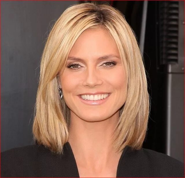 Прическа на среднюю длину без челки Top 5 Medium Hairstyles for a Working Woman Hair styles, Heidi klum hair, Medium