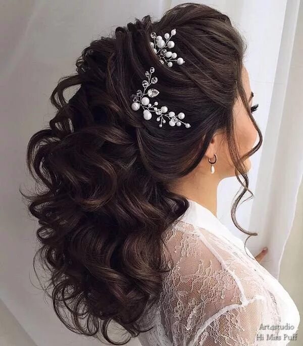 Прическа на свадьбу 2024 на длинные 85 Long Hairstyle Ideas for Wedding from Art4studio Long hair styles, Hair style