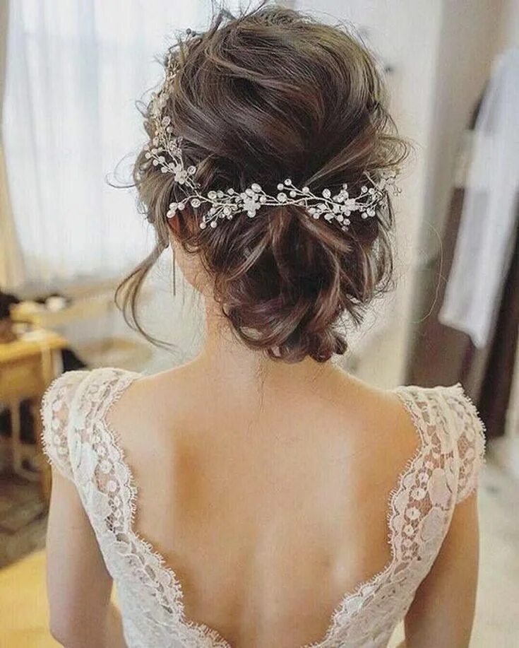 Прическа на свадьбу Bridal Hair Vine Crystal and Pearl Hair Vine Hair Vine Bridal Etsy Short hair br